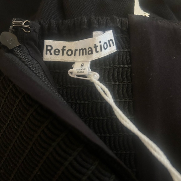 NEW Reformation Melanie Jumpsuit Black and White size 6 - Picture 8 of 9